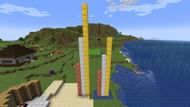 The levels of flying in blocks on the left, vs the levels of water travel in blocks on the right (Image via Minecraft)